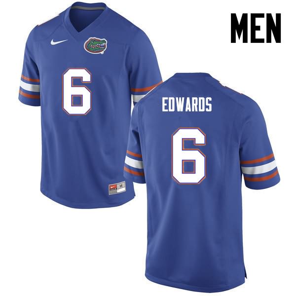 Men's NCAA Florida Gators Brian Edwards #6 Stitched Authentic Nike Blue College Football Jersey VFL2065ZC